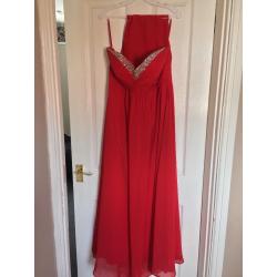 Red prom dress, worn once, perfect condition, Size 14.