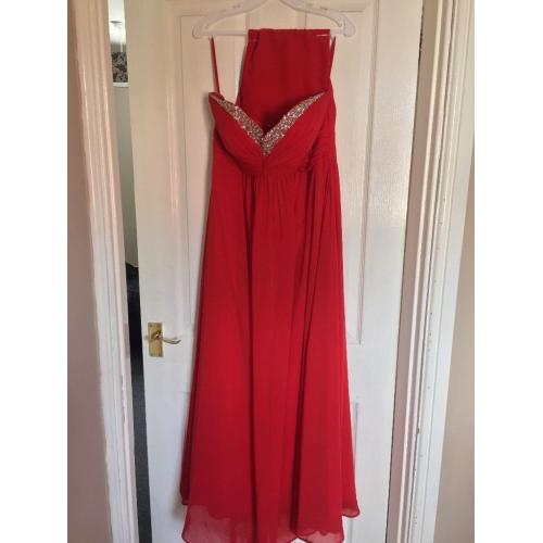 Red prom dress, worn once, perfect condition, Size 14.