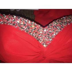Red prom dress, worn once, perfect condition, Size 14.
