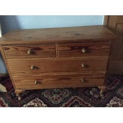 Antique pine chest of draws