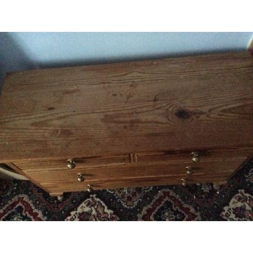Antique pine chest of draws