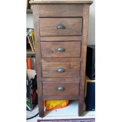 2 x solid hardwood tall boy units, 4 drawers