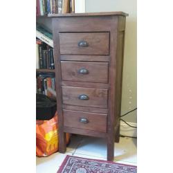 2 x solid hardwood tall boy units, 4 drawers