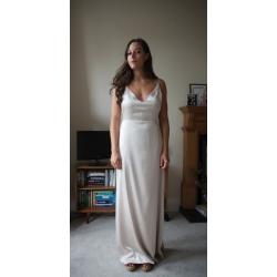 Beautiful silk wedding dress with beaded top one of a kind by Catriona Edinburgh size 10
