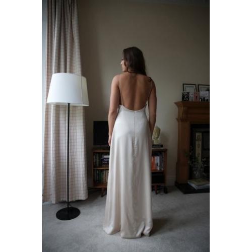 Beautiful silk wedding dress with beaded top one of a kind by Catriona Edinburgh size 10