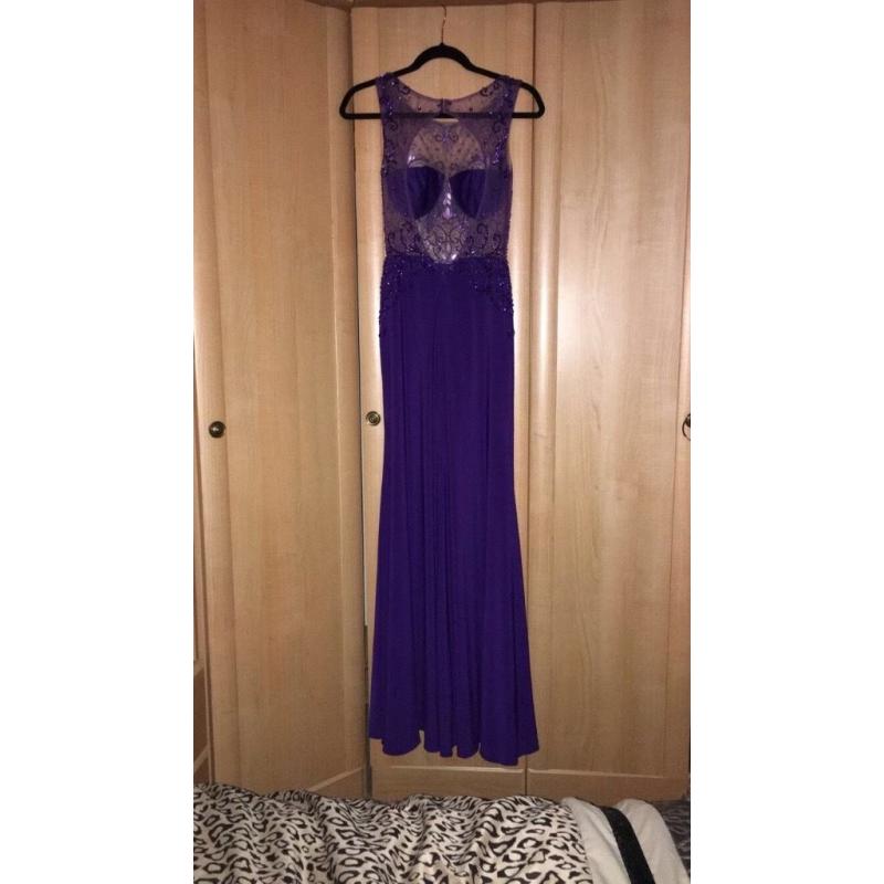 Purple Sequin Backless Prom/Occasion Dress