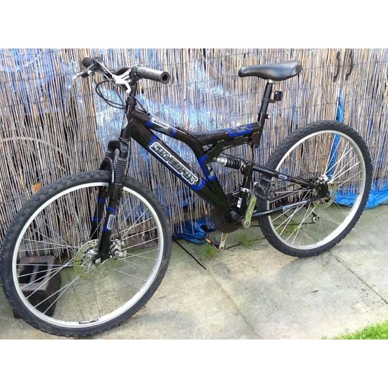 MENS SILVERFOX ORB DUAL SUSPENSION DOUBLE DISC BRAKE MOUNTAIN BIKE