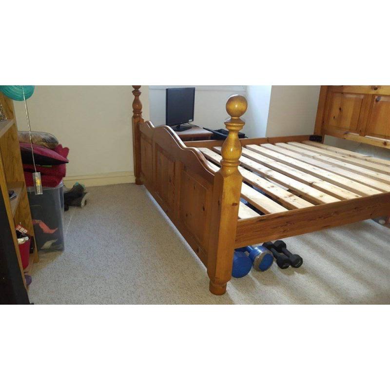 King-sized oak bed looking for new loving home ASAP!