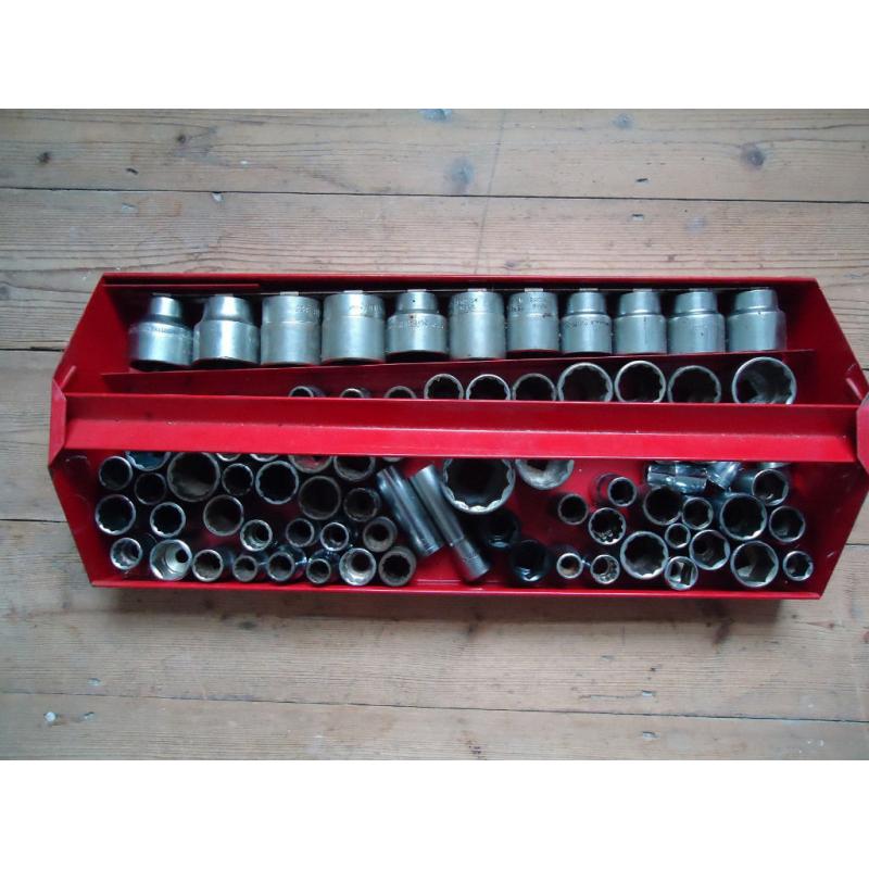 Large range of Sockets - 1/2", 3/8" and 1/4" drive in metric, A/F, Whitworth and BSF