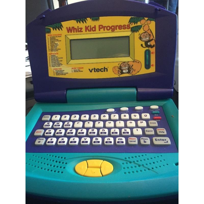 Vtech whiz kid progress laptop.