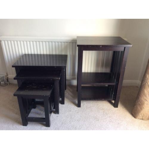 Nested Mahogany Table x 3 plus side table