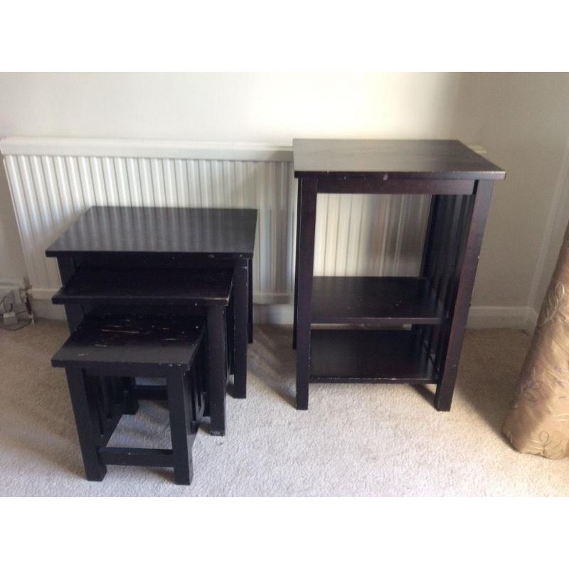 Nested Mahogany Table x 3 plus side table