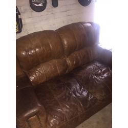 real leather 2 seat sofa