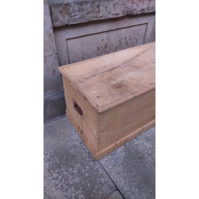 Antique pine blanket box