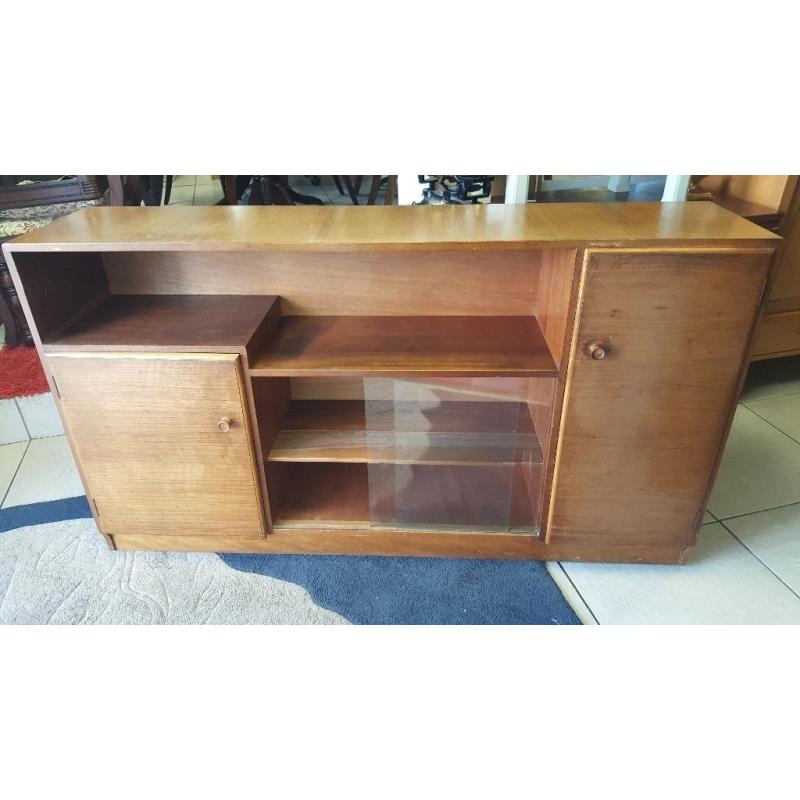 Castle Furniture Teak Vintage Bookcase Display Cabinet