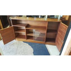 Castle Furniture Teak Vintage Bookcase Display Cabinet