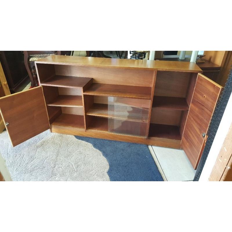 Castle Furniture Teak Vintage Bookcase Display Cabinet