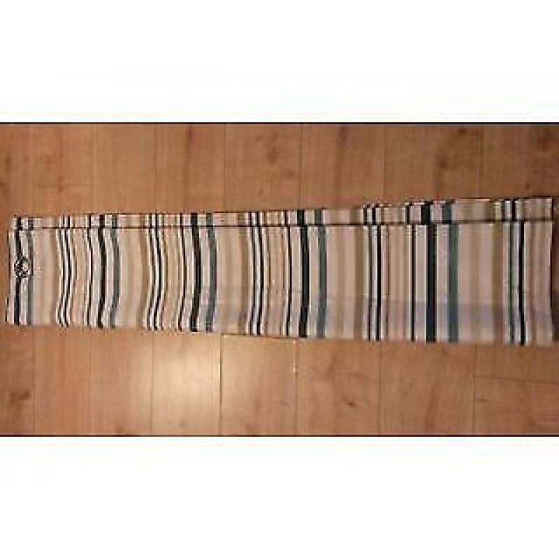 Teal/Cream lined pair of eyelet curtains 46"x54"