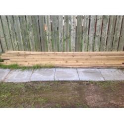 All wood for a large decking frame and 5 deck boards 4.8m
