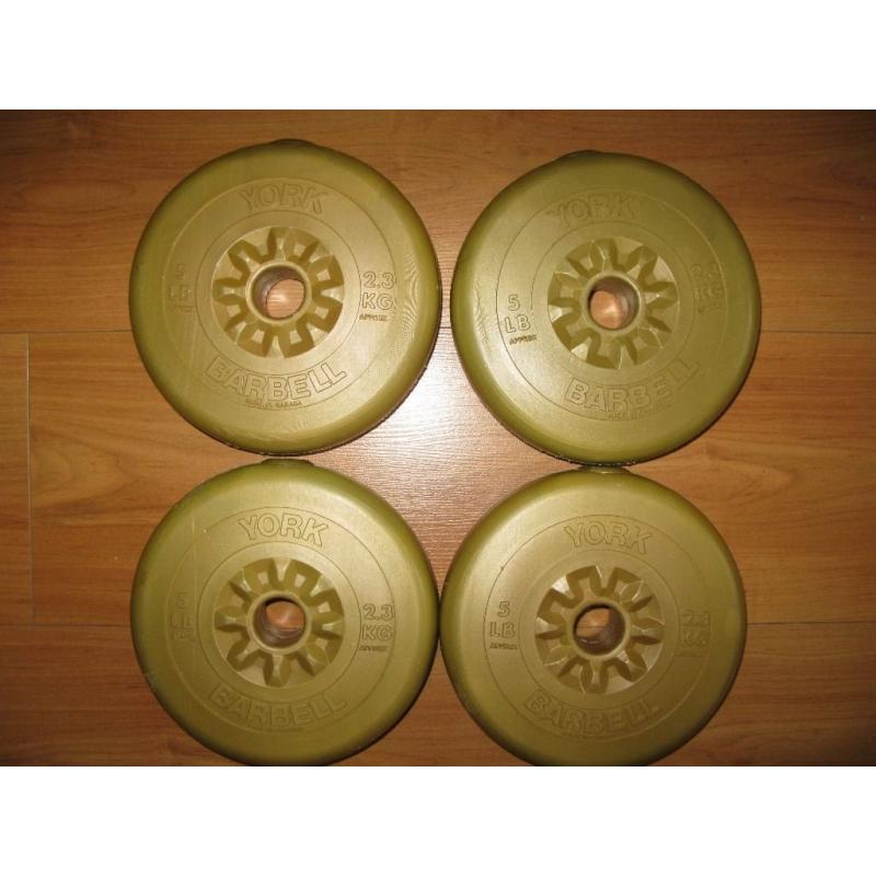 York 5lb/2.3kg Weight plates x4 FREE!!