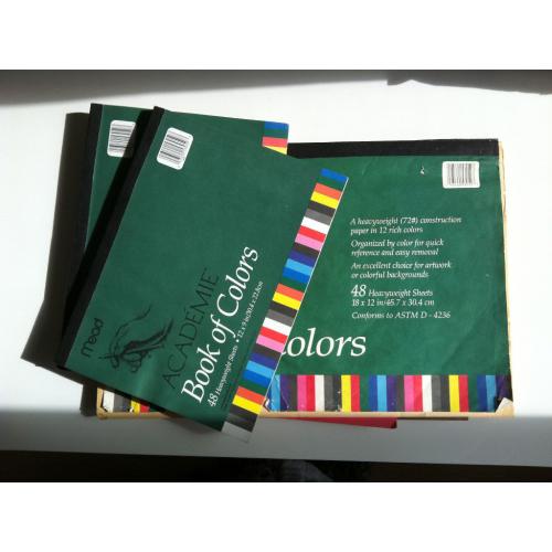 Lot of Mead Academie coloured construction paper 12x9in 30.4 18x12in 45.7x30.4