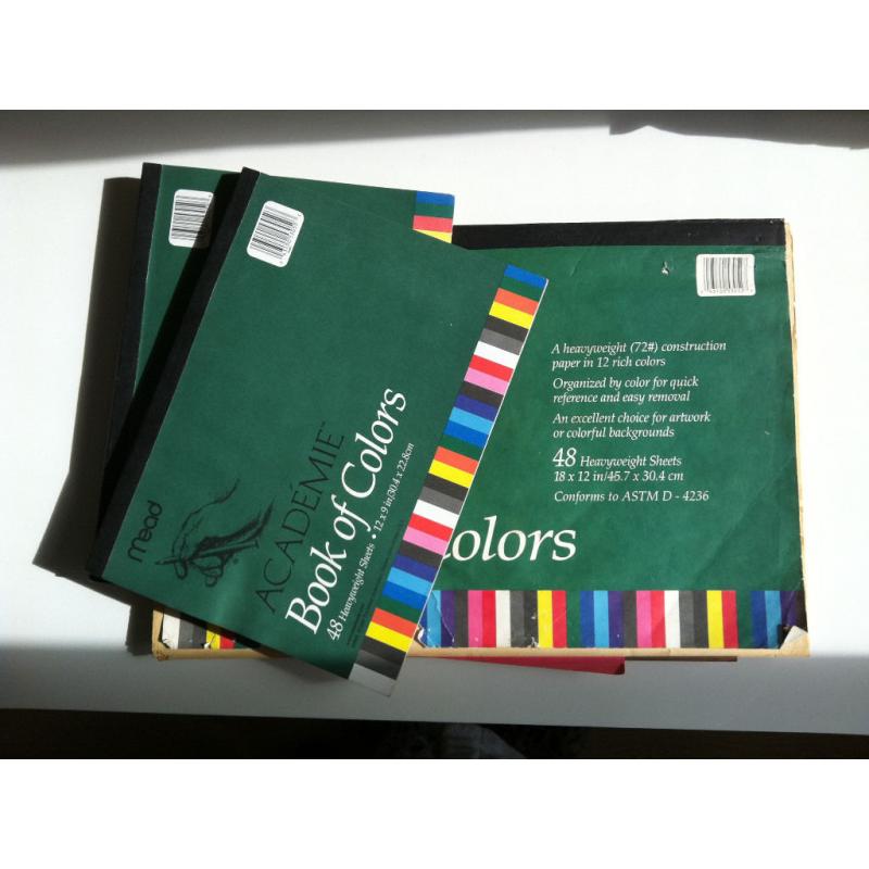 Lot of Mead Academie coloured construction paper 12x9in 30.4 18x12in 45.7x30.4