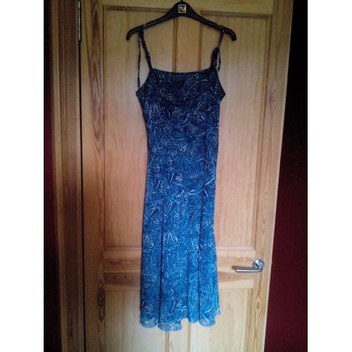 Blue patterned womens per una dress (Small 10)