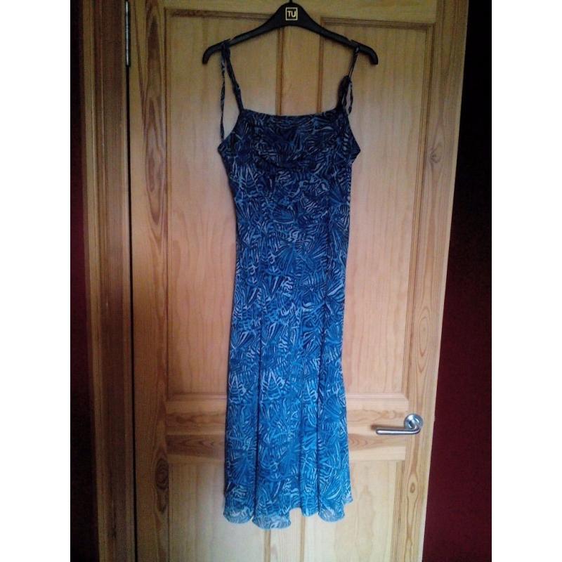 Blue patterned womens per una dress (Small 10)