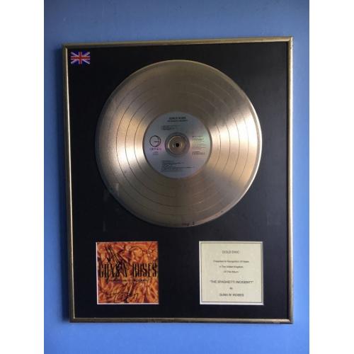 Guns N Roses signed gold disk