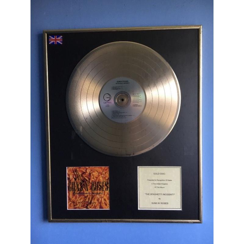 Guns N Roses signed gold disk