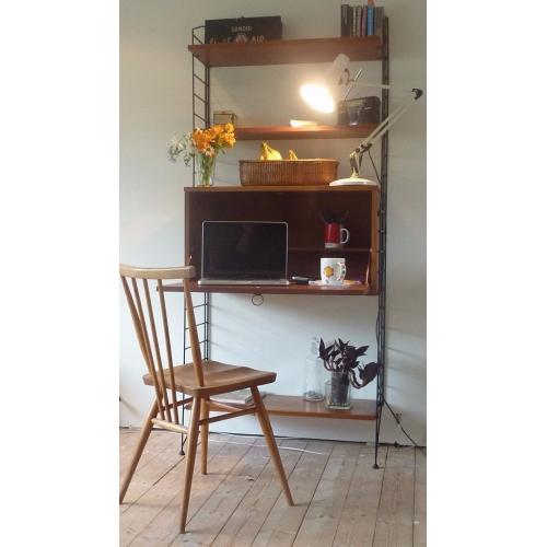 "String" Unit. Demountable Retro Mid Century shelving unit with cabinet. Free Delivery Possible