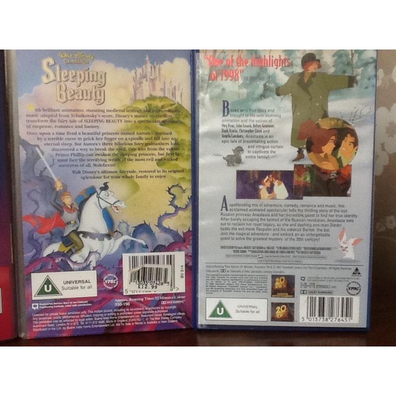 Disney's Aladdin, Sleeping Beauty ,Beauty & Beast, Anastasia,Box of Delight video part 1 & 2 +more
