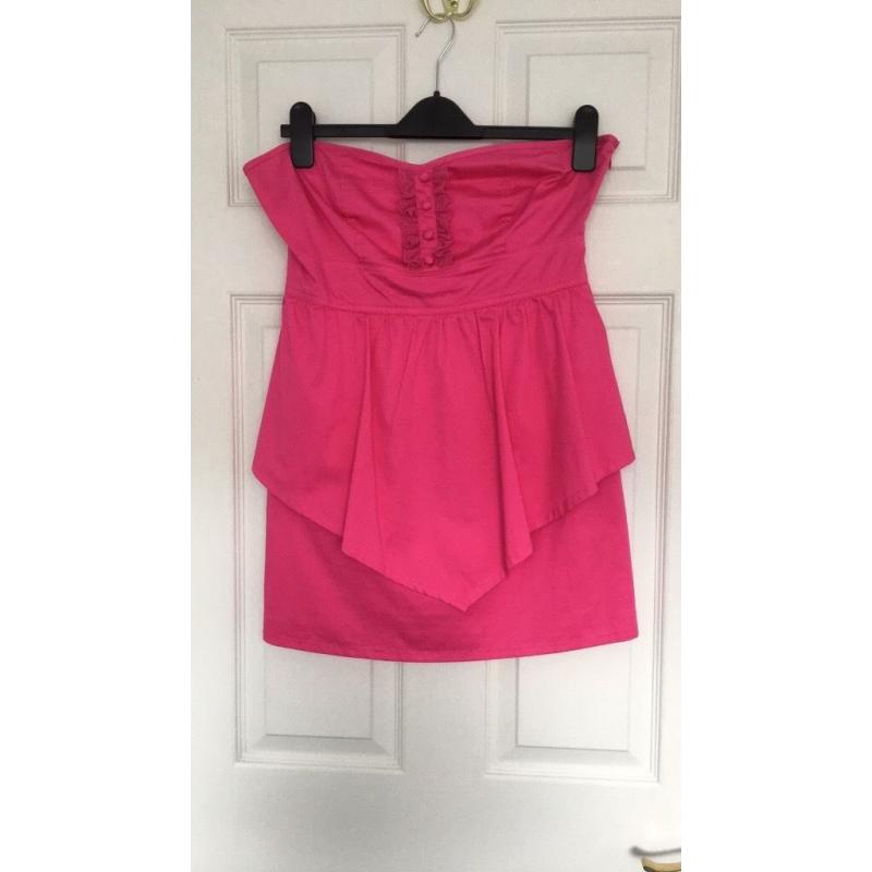 Miso strapless dress - pink - size UK14