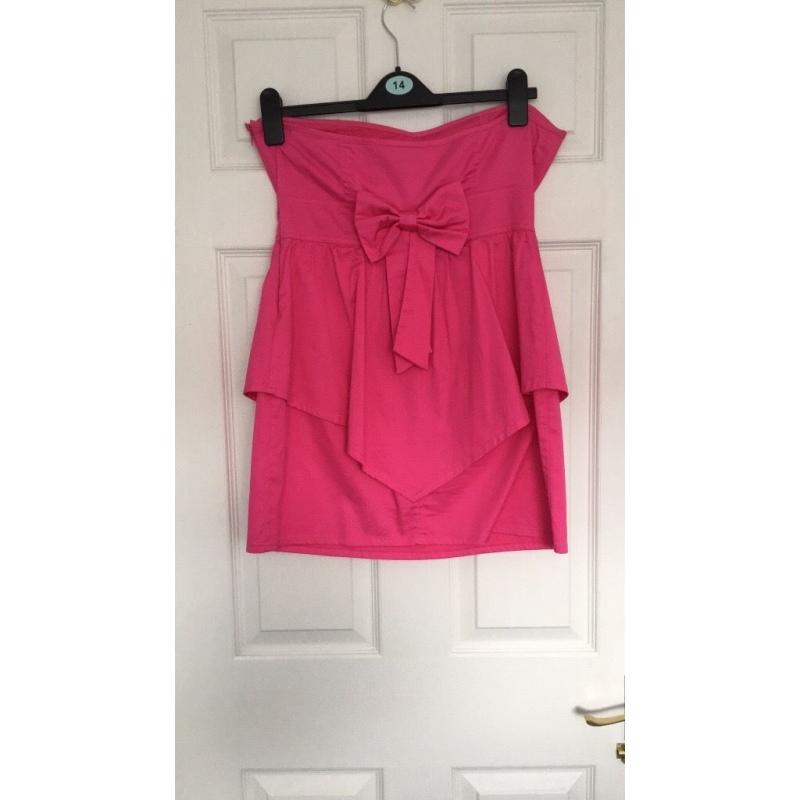 Miso strapless dress - pink - size UK14