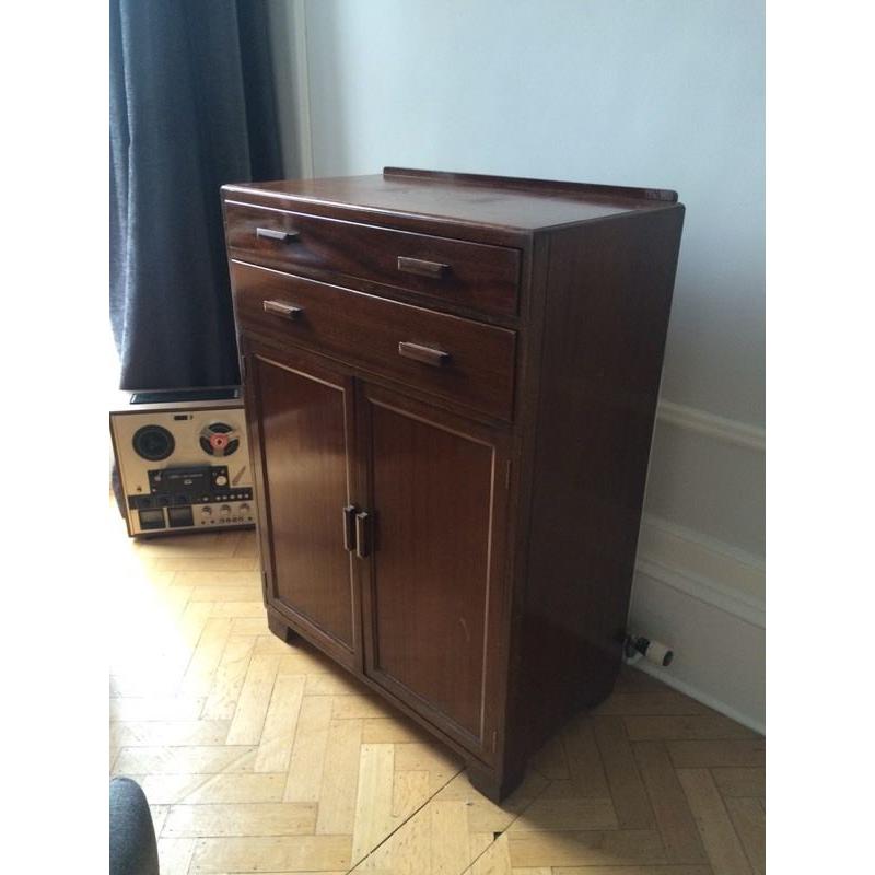 Vintage/ retro solid wood cabinet with drawers and cupboard -- great for storage!