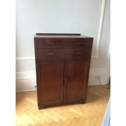 Vintage/ retro solid wood cabinet with drawers and cupboard -- great for storage!