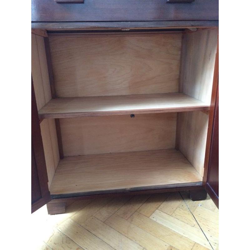Vintage/ retro solid wood cabinet with drawers and cupboard -- great for storage!