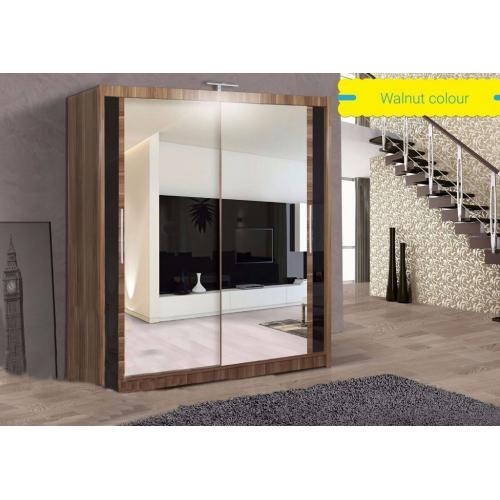 CHICAGO 150 CM SLIDING MIRRORS WARDROBE WITH LED LIGHT AVAILABLE IN 5 COLORS **EXCLUSIVE DESIGN**