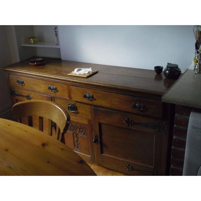 Large oak antique sideboard