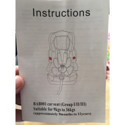 Bebehut car seat model bab001