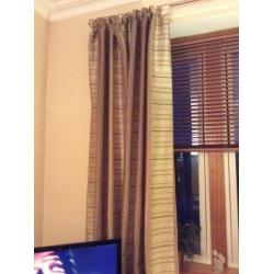 Pair of double width, fully lined curtains. 96" width 123 drop