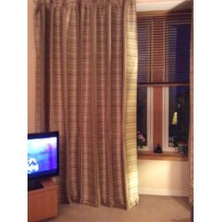 Pair of double width, fully lined curtains. 96" width 123 drop