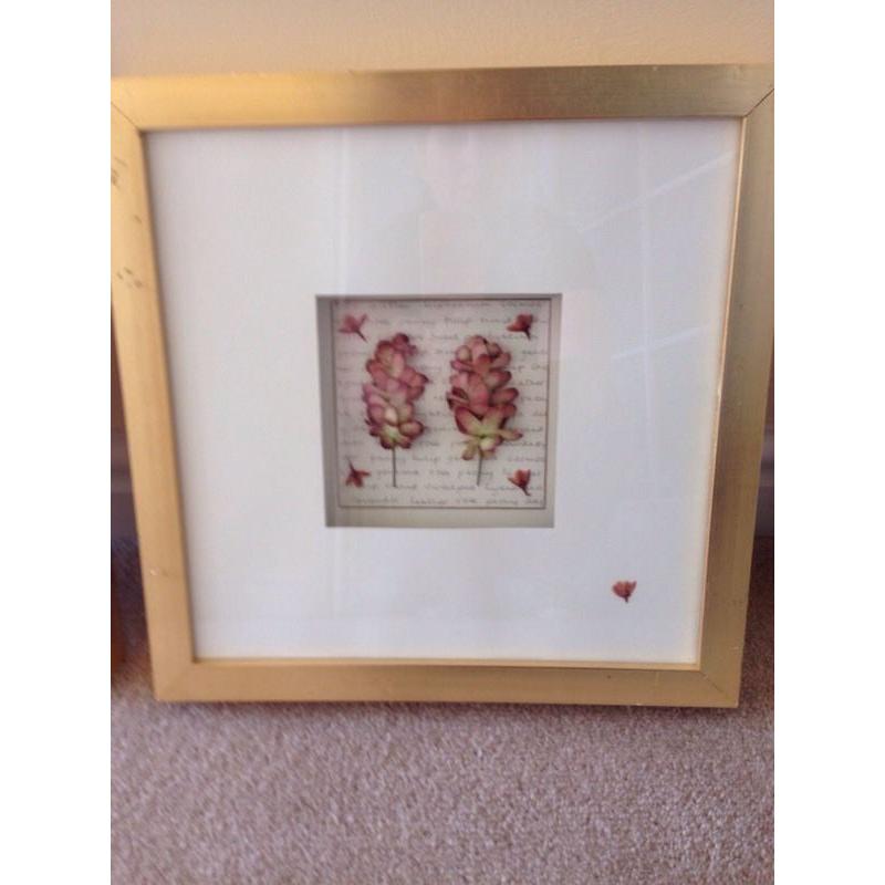 Gold framed , set of 3 designs .
