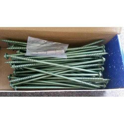 TIMBER FIXING SCREWS - FLANGED HEX HEAD - GREEN 200mm x 50