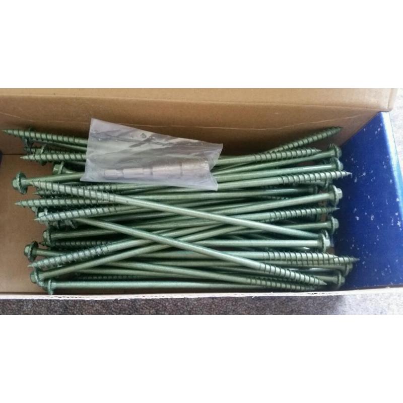TIMBER FIXING SCREWS - FLANGED HEX HEAD - GREEN 200mm x 50