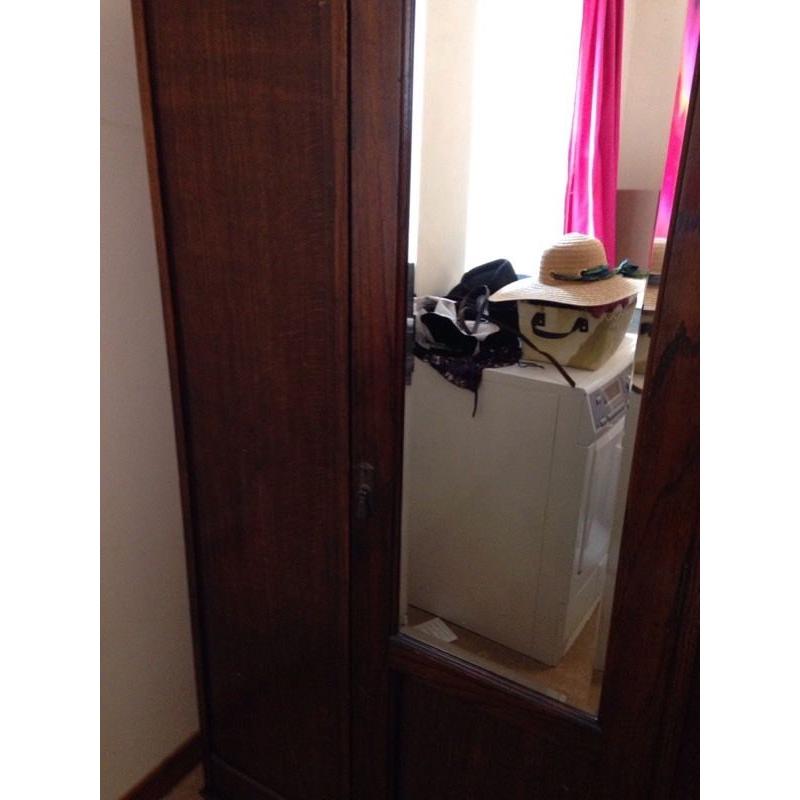 Attractive antique mirrored wardrobe