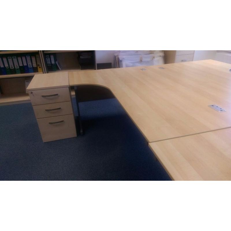 6 x beech curved office desks - free to collector BS1