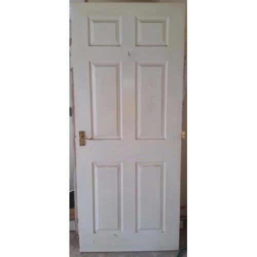 33 inch Six Panel Door - Used & Painted White Gloss - Can Deliver