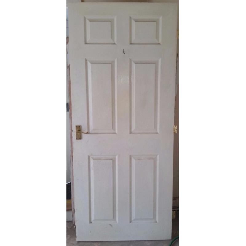 33 inch Six Panel Door - Used & Painted White Gloss - Can Deliver
