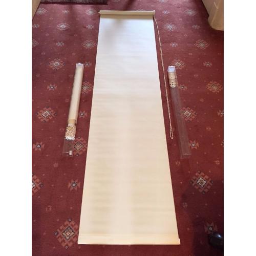 2 Cream corded roller blinds with metal rollers